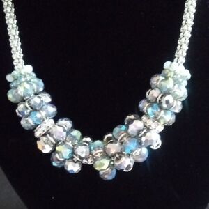 Elegant Silver Beaded Necklace 4 Item